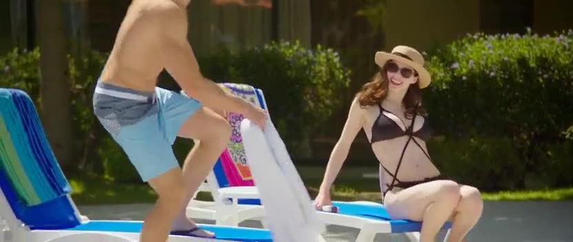 Alexandra Daddario bikini scene from the layover
