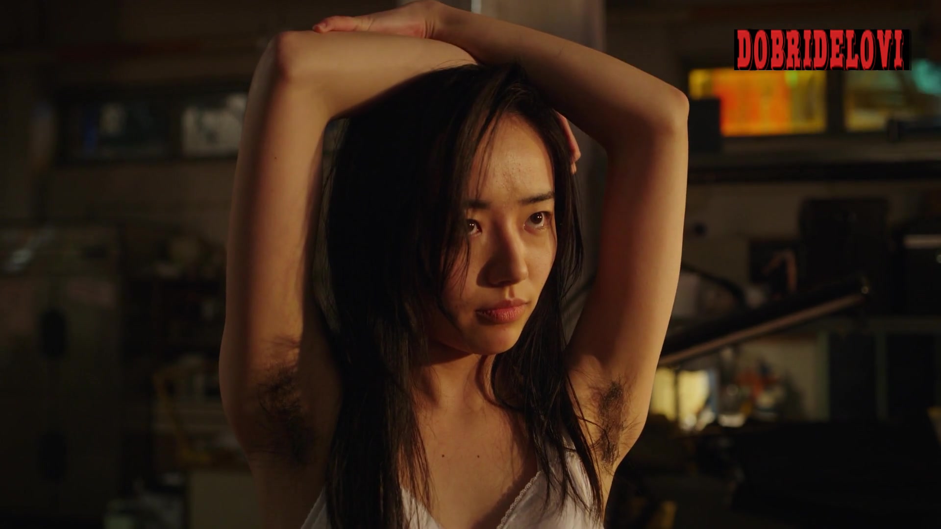 Misato Morita taking off shirt scene from The Naked Director