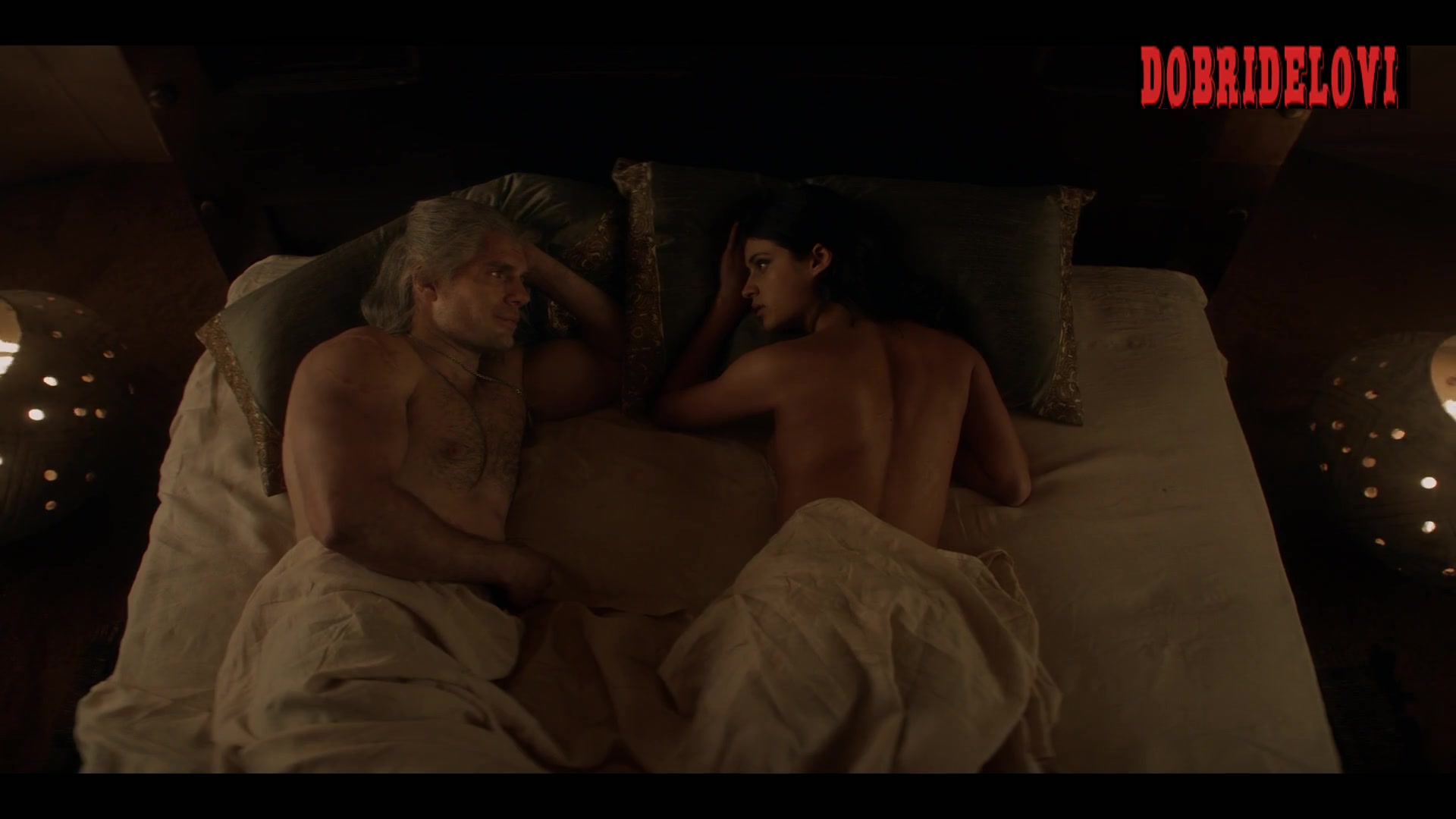 Anya Chalotra lays nude in bed with Henry Cavill video image