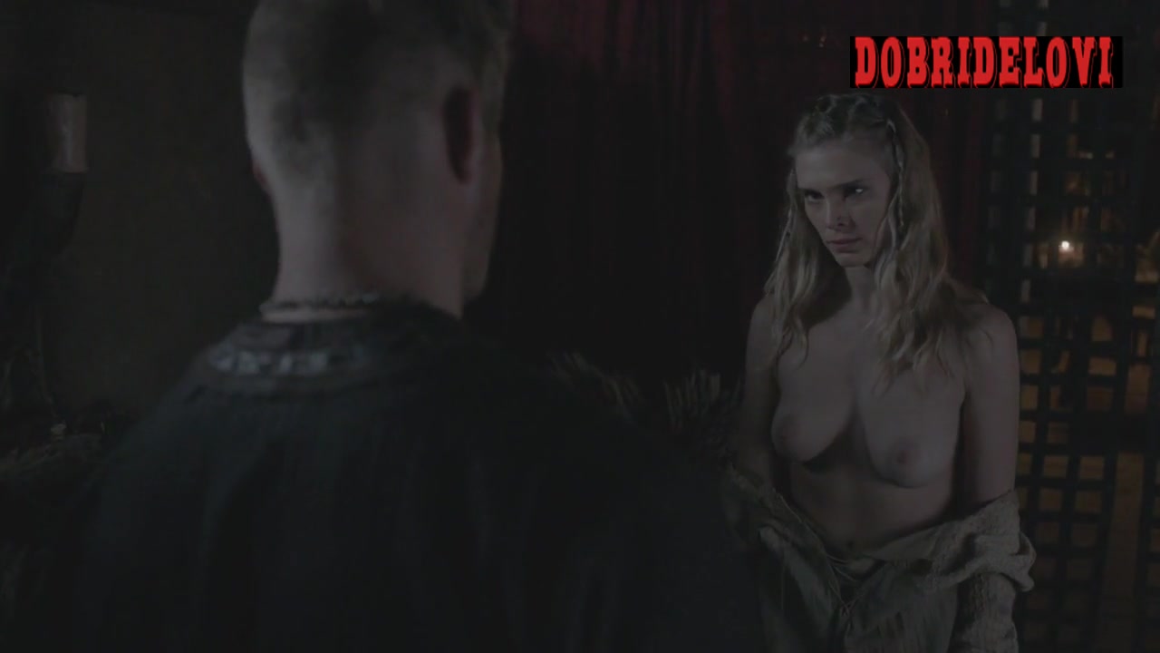 Gaia Weiss undresses for Alexander Ludwig in Vikings