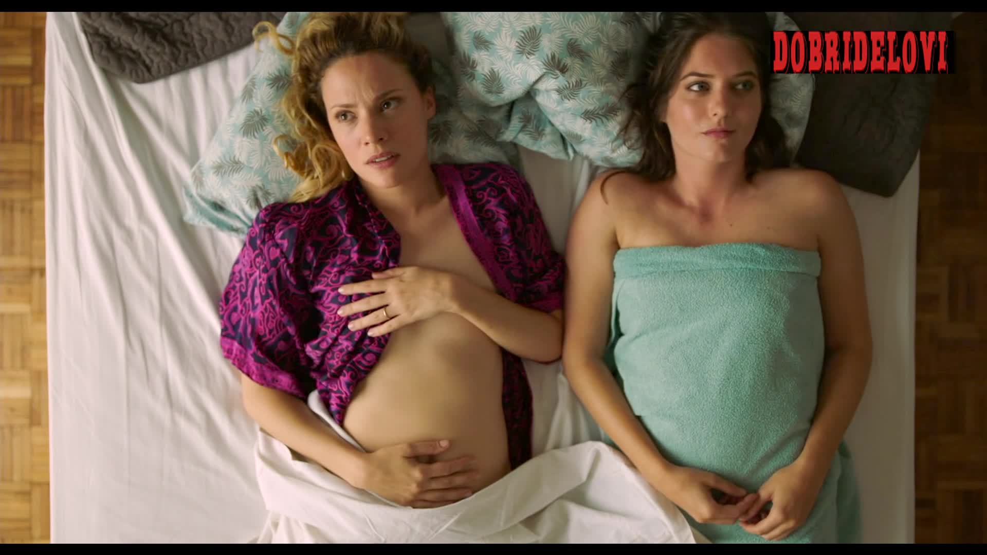 Justine Wachsberger and Camille de Pazzis laying in bed scene from Where We Go From Here video image