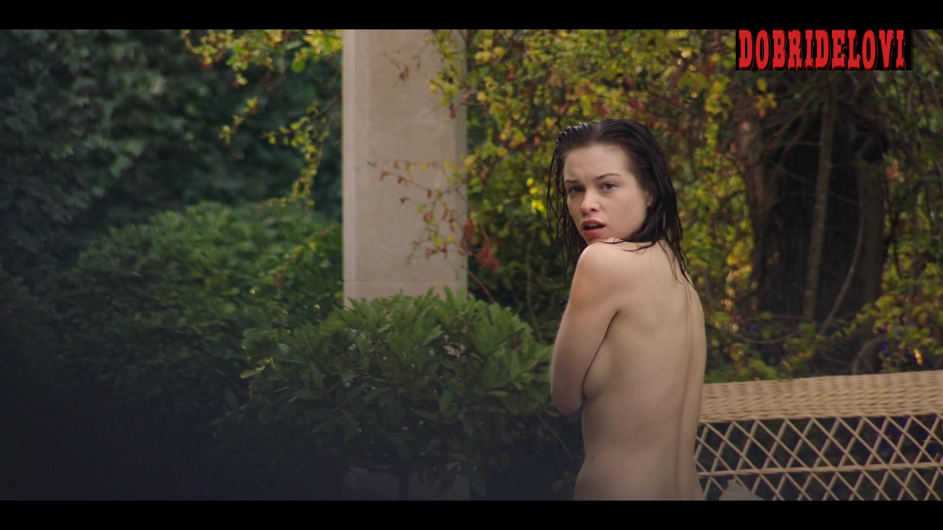 Sophie Cookson gets out of the pool nude scene from Trial of Christine Keeler