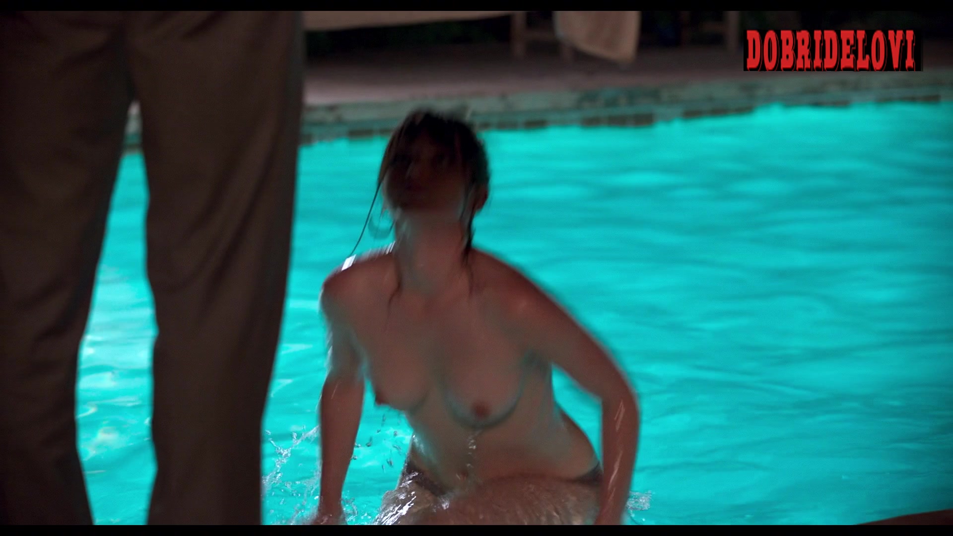Ana de Armas gets out naked of the pool in The Night Clerk