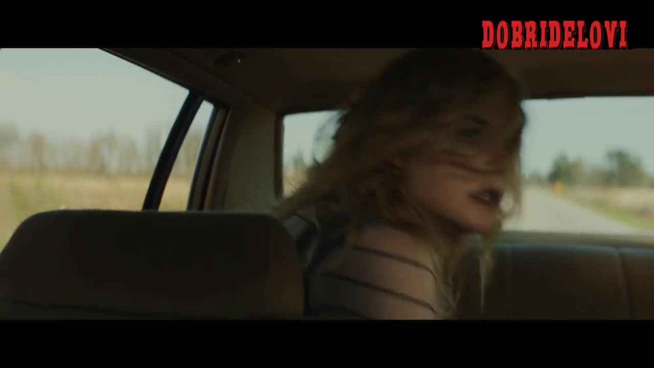 Elle Fanning getting dressed inm the car scene from Galveston