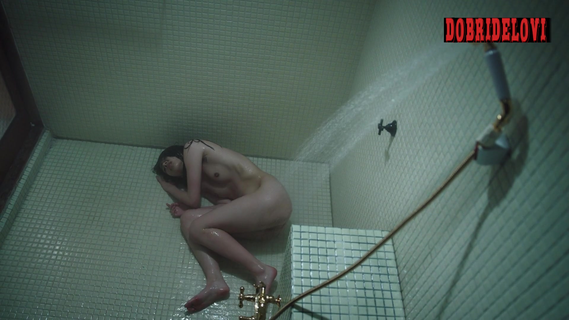 Misato Morita masturbating in the shower scene from The Naked Director