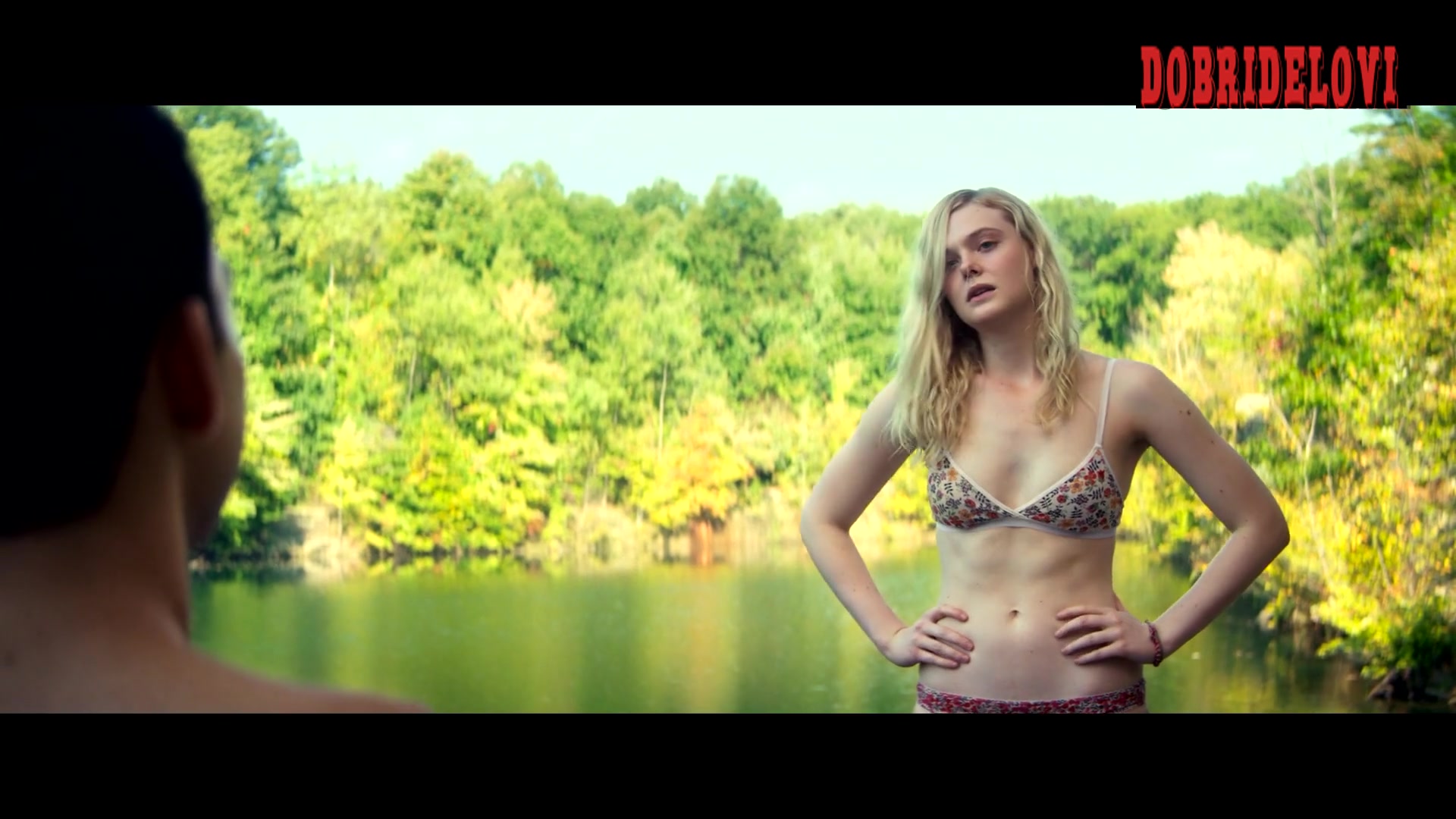Elle Fanning undresses and jumps into water for the Al -the Bright Places