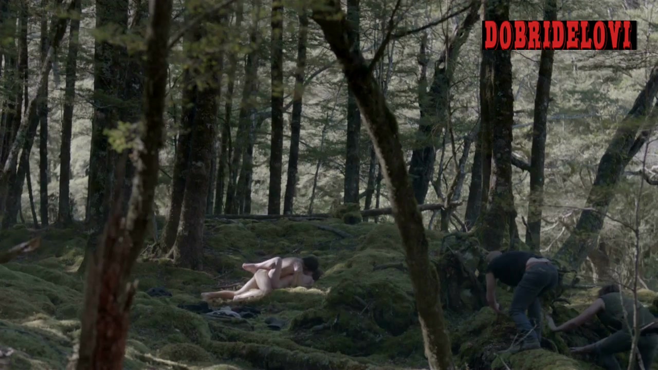 Elisabeth Moss undresses and has sex in the woods scene from Top of the Lake