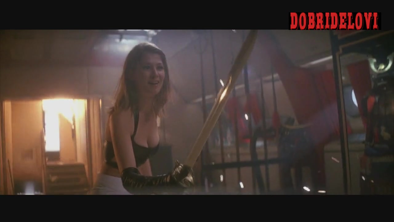 Rosamund Pike sexy sword fight scene