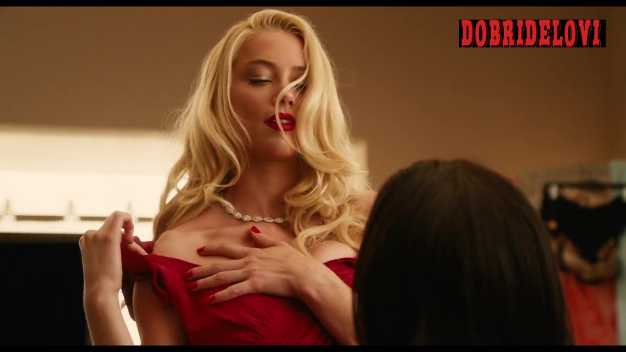 Amber Heard-nude sexy red dress f0r  video image