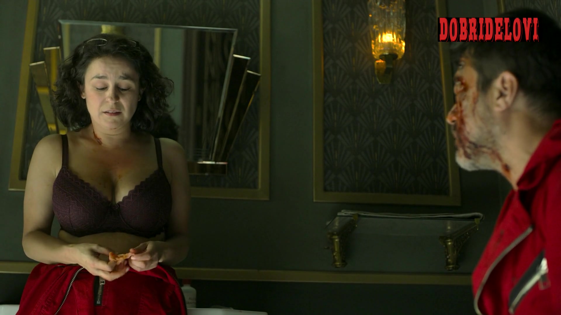 Olalla Hernandez sexy cleavage scene from Money Heist video image