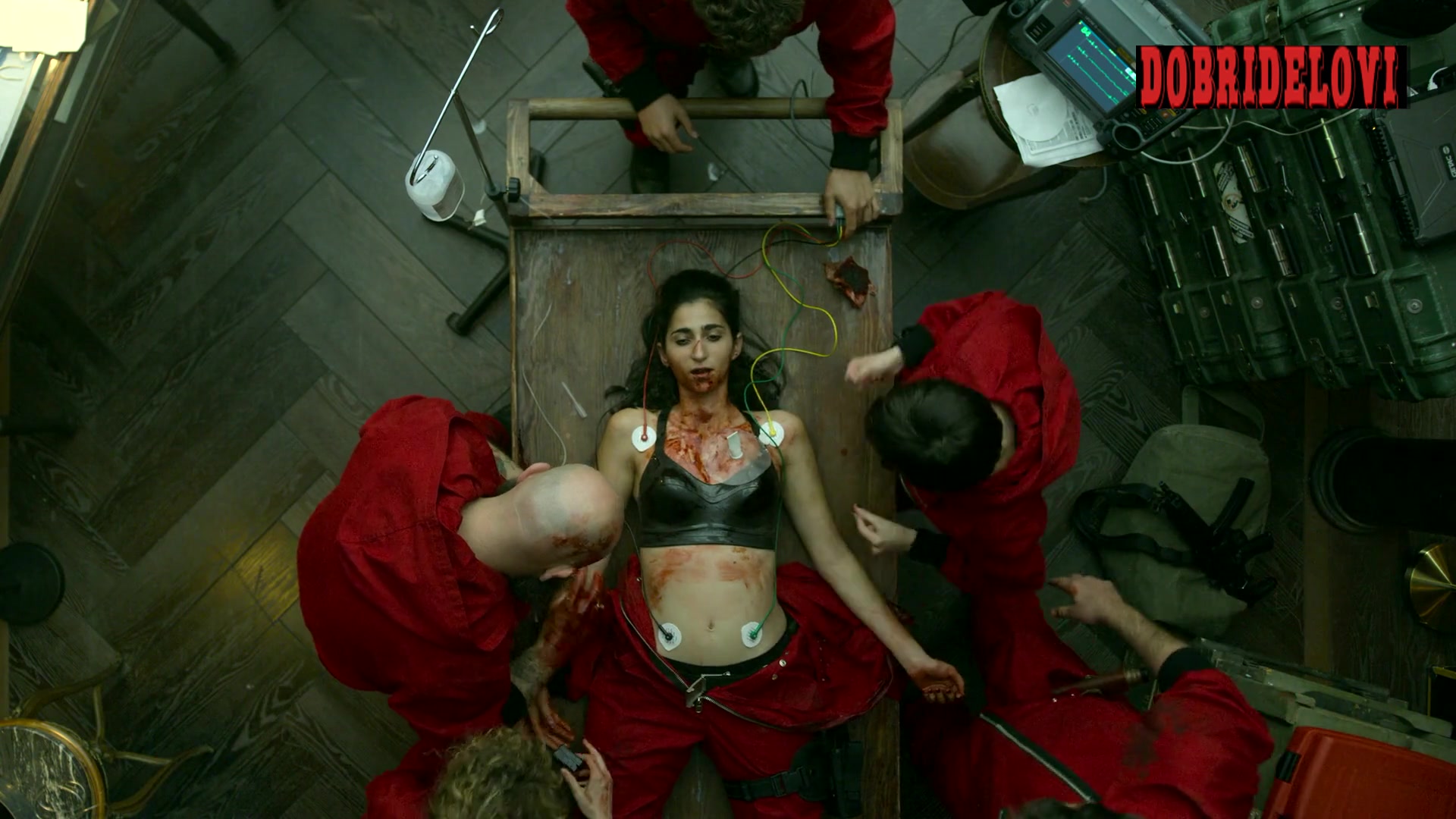 Alba Flores sexy on the operating table for Money Heist