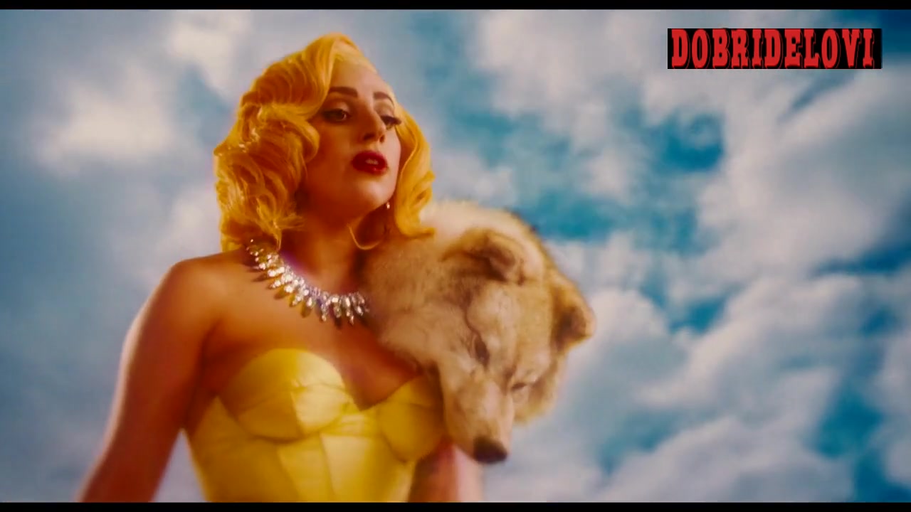 Lady Gaga yellow corset scene from Machete Kills