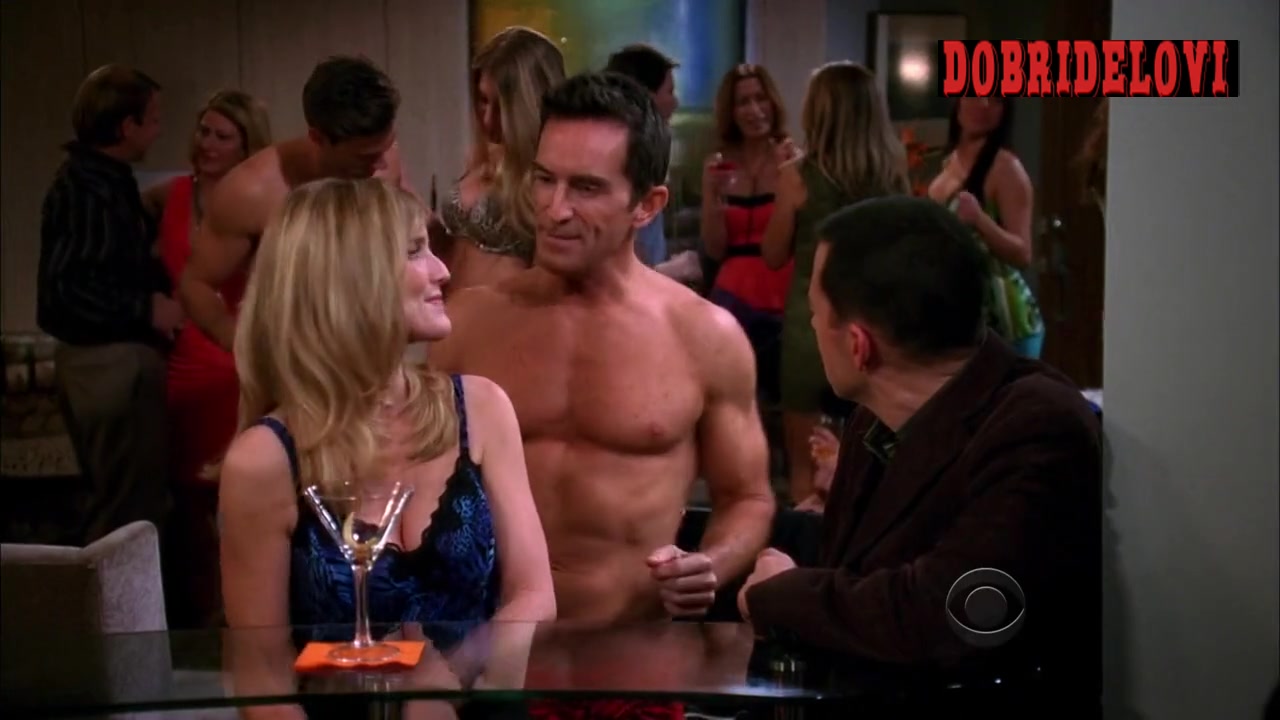 Courtney Thorne Smith lingerie party scene from Two and a Half Man