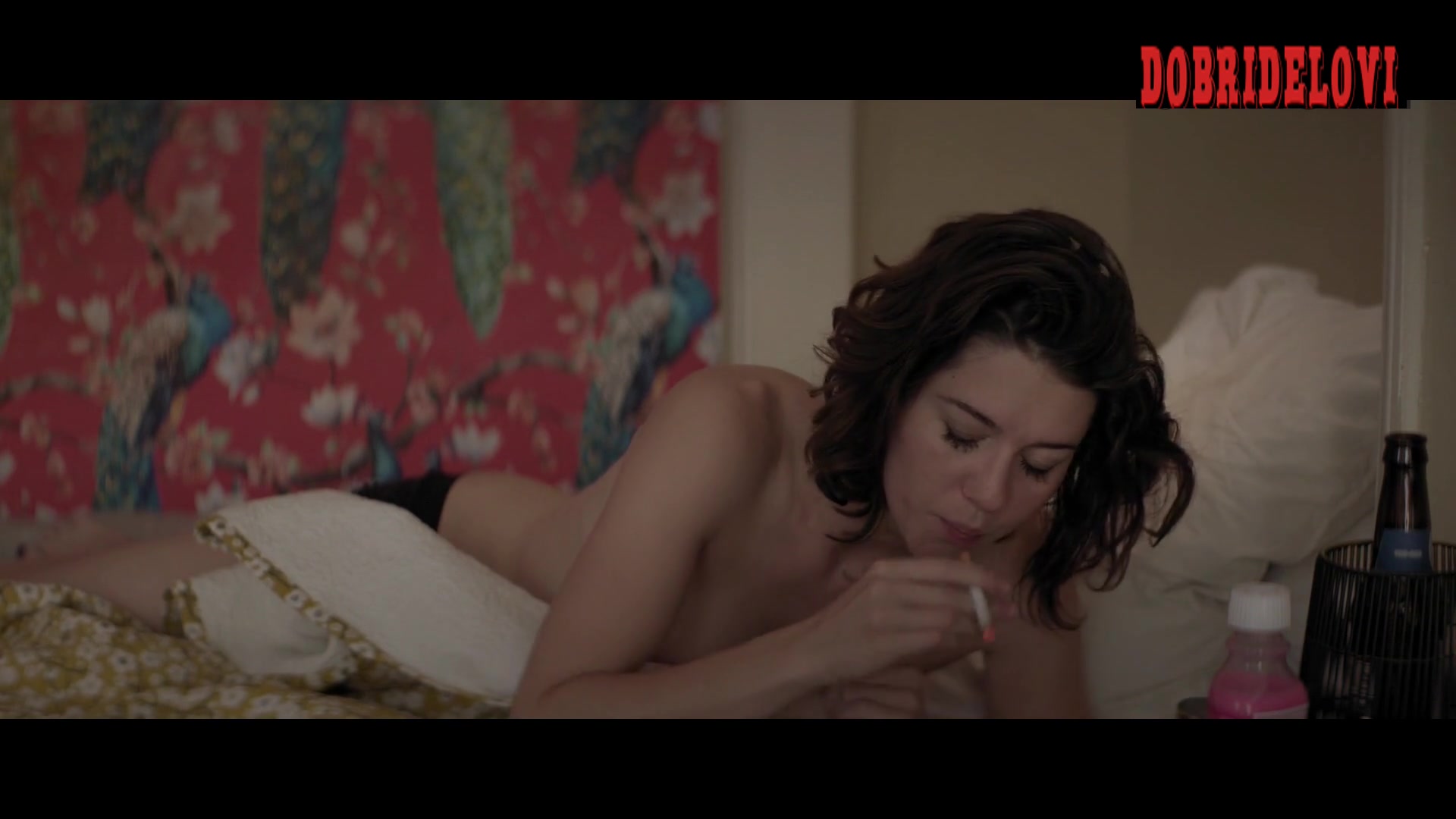 Mary Elizabeth Winstead laying in bed scene from All About Nina