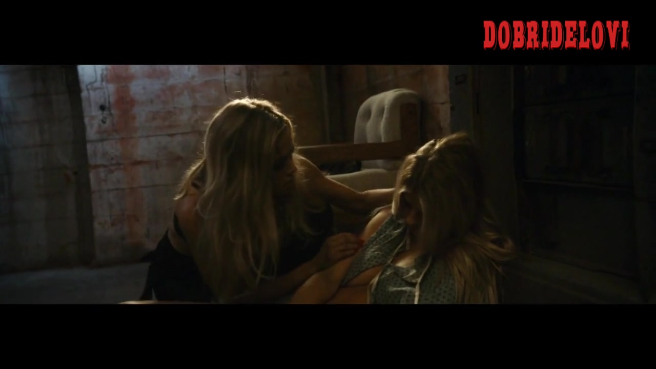 Charlotte McKinney and Denise Richards sexy dirty basement scene from A Girl is a Gun