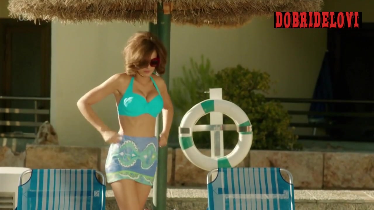 Michelle Keegan sexy blue bikini scene from Tina Bobby