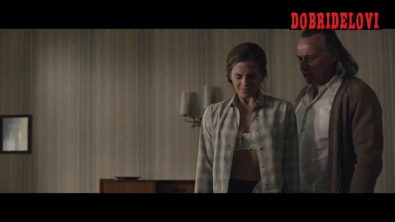 Emma Watson shirt unbuttoned scene from The Colony