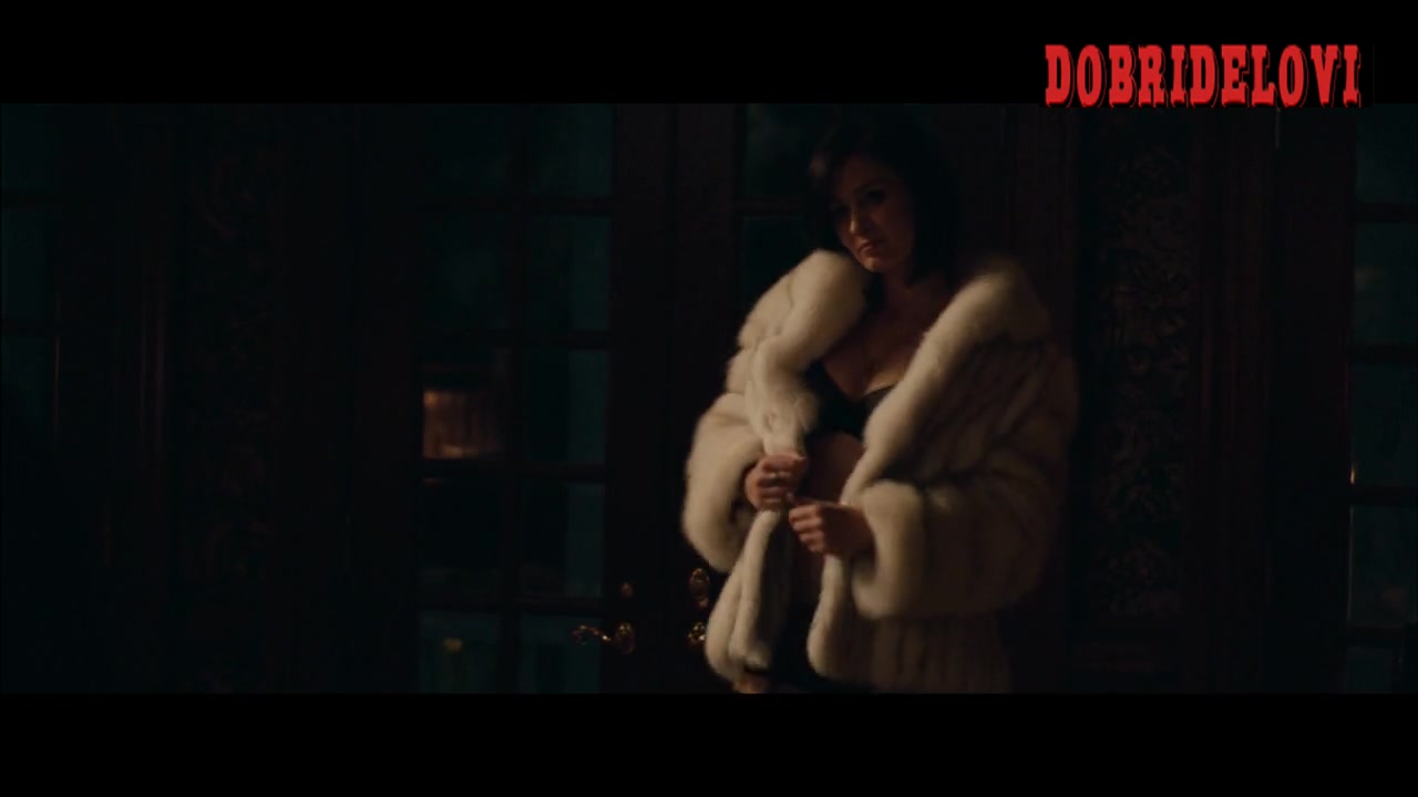 Emily Blunt fur coat and heels scene from Arthur Newman