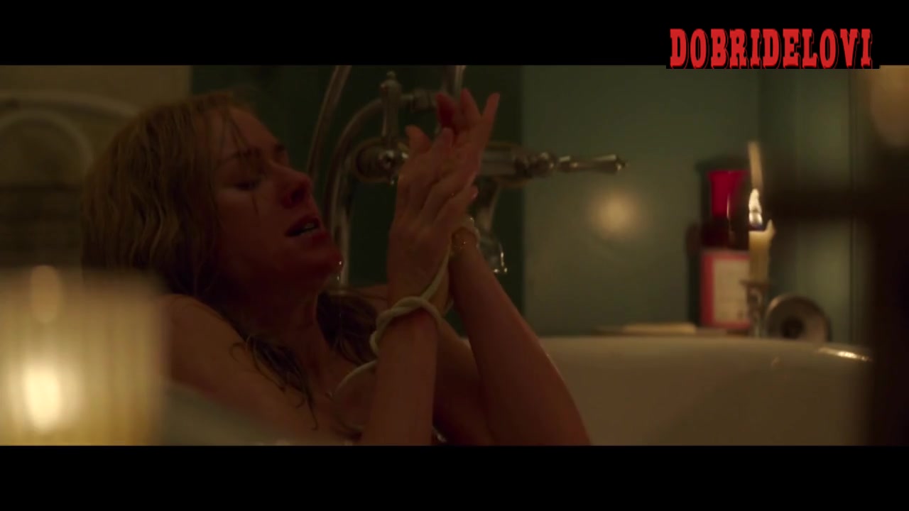 Naomi Watts tied up nude in the bathtub scene from Shut In