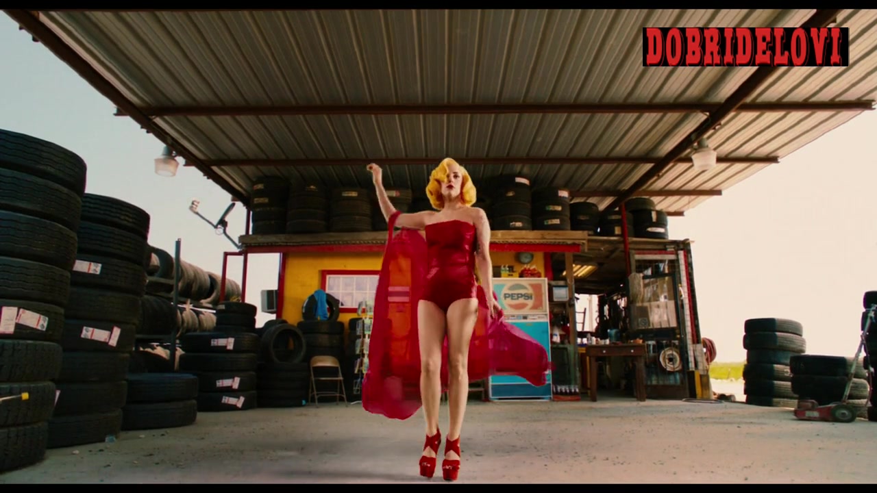 Lady Gaga sexy cleavage and red heels scene from Machete Kills