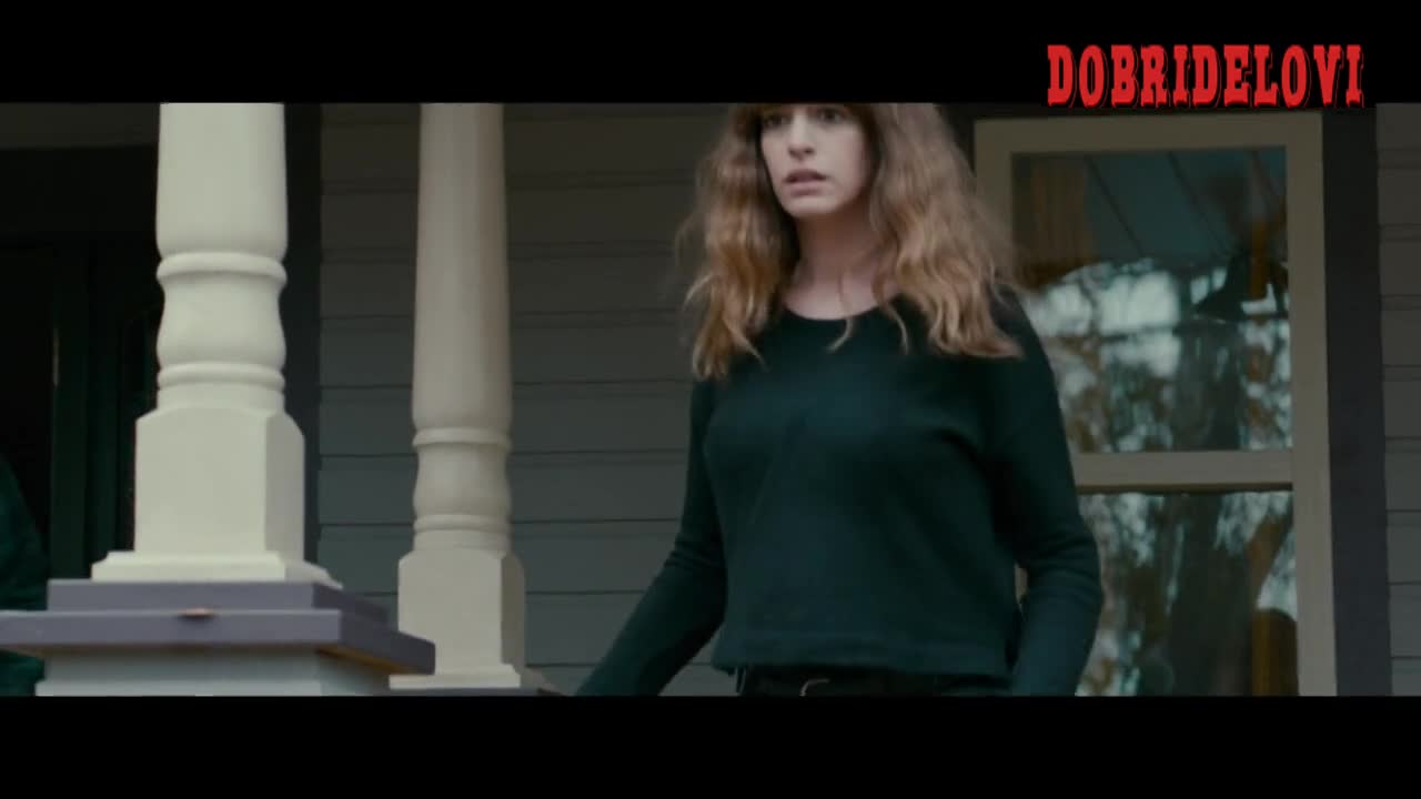 Anne Hathaway pokies scene from Colossal