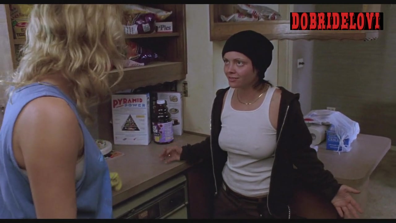 Christina Ricci arguing with Charlize Theron featuring nice pokies scene from Monster