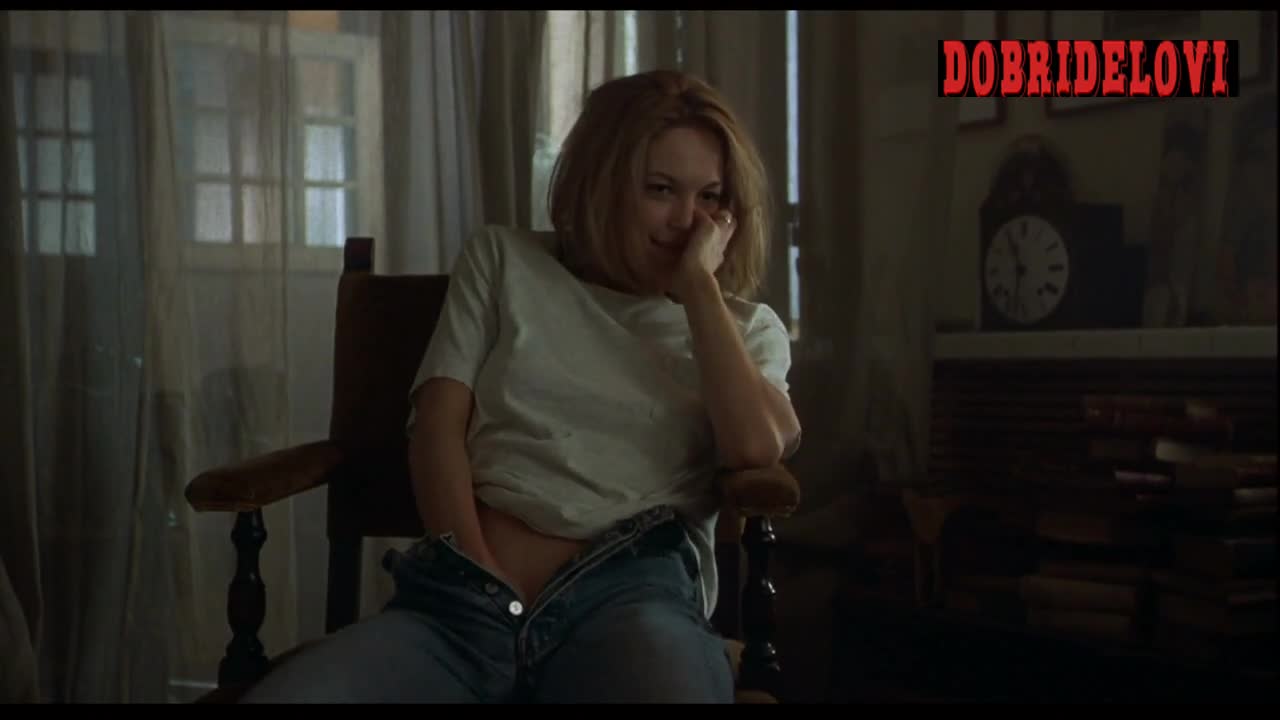 Diane Lane masturbating while sitting in chair scene from Unfaithful