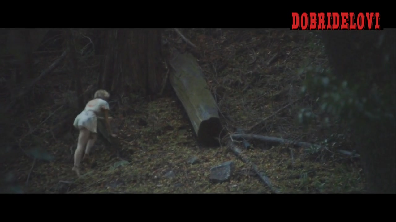 Mackenzie Davis upskirt in the woods scene from Always Shine