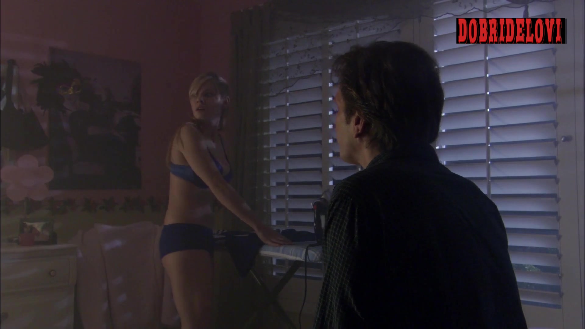 Elisha Cuthbert ironing in lingerie scene from The Quiet