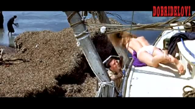 Brigitte Bardot sunbathing in boat scene from And God Created Woman