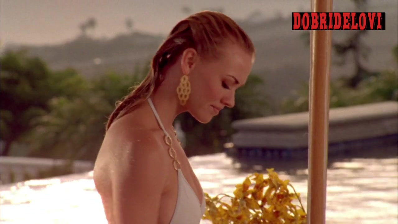 Yvonne Strahovski getting out of pool scene from Chuck