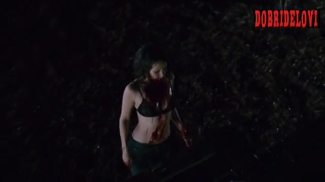 Lucy Liu bloody and sexy scene from Rise: Blood Hunter