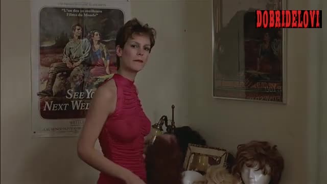 Jamie Lee Curtis sexy red dress scene from Trading Places