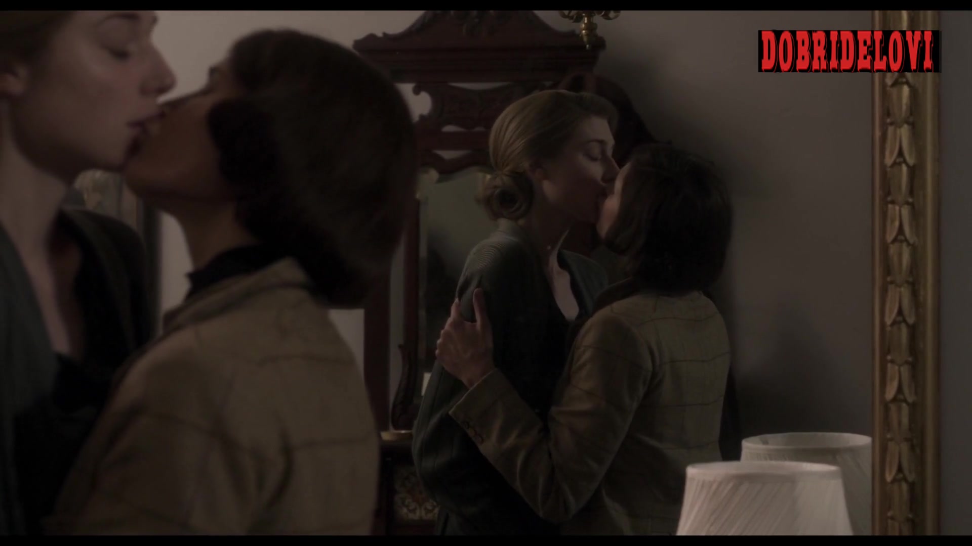 Gemma Arterton and Elizabeth Debicki kissing scene from Vita & Virginia