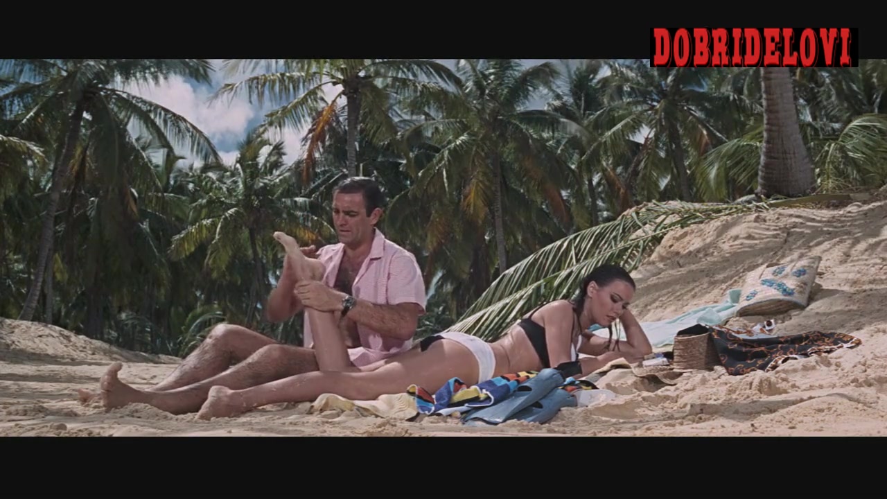 Claudine Auger foot sucked by Sean Connery scene from Thunderball