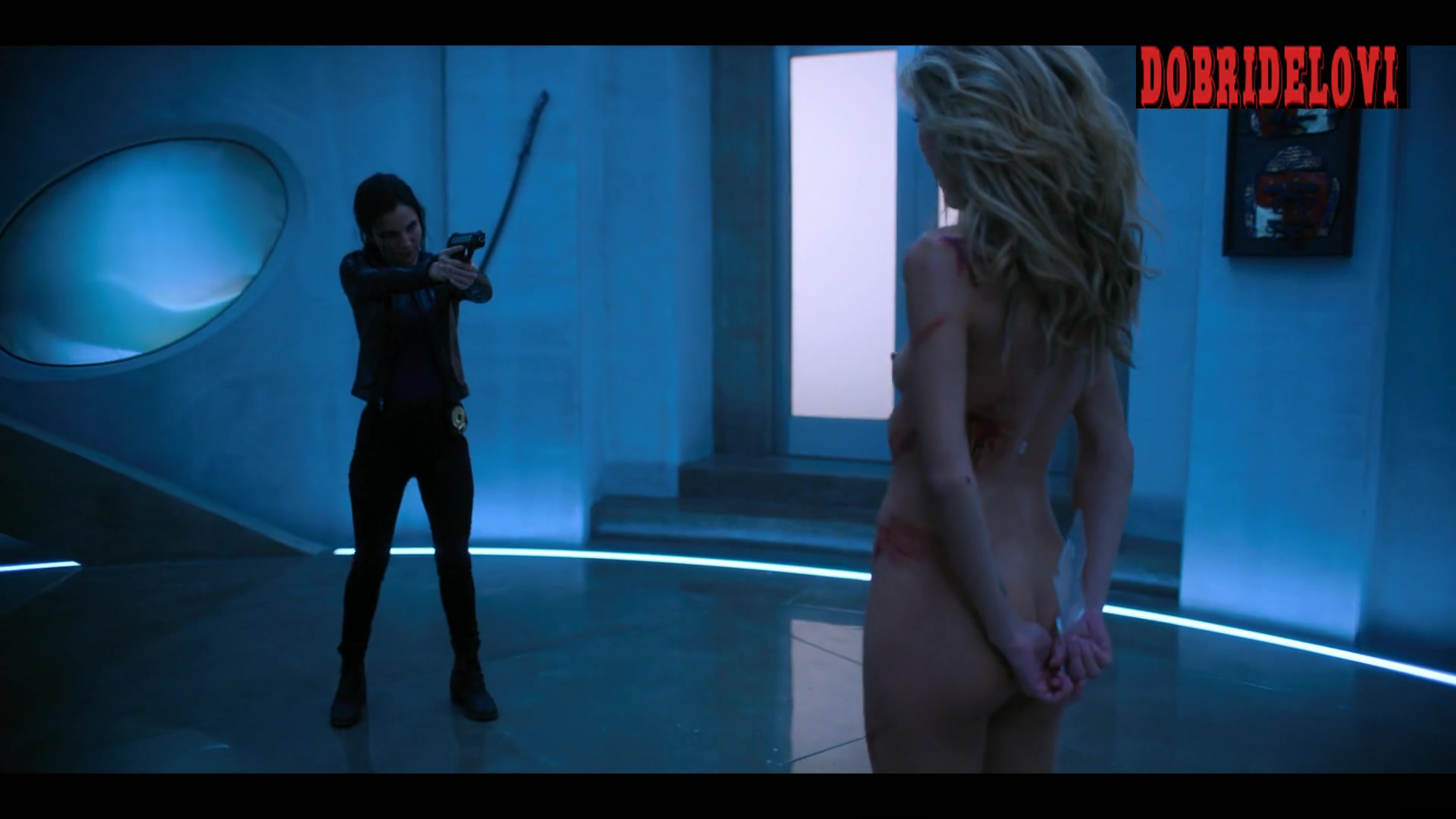 Dichen Lachman full frontal fighting scene from Altered Carbon