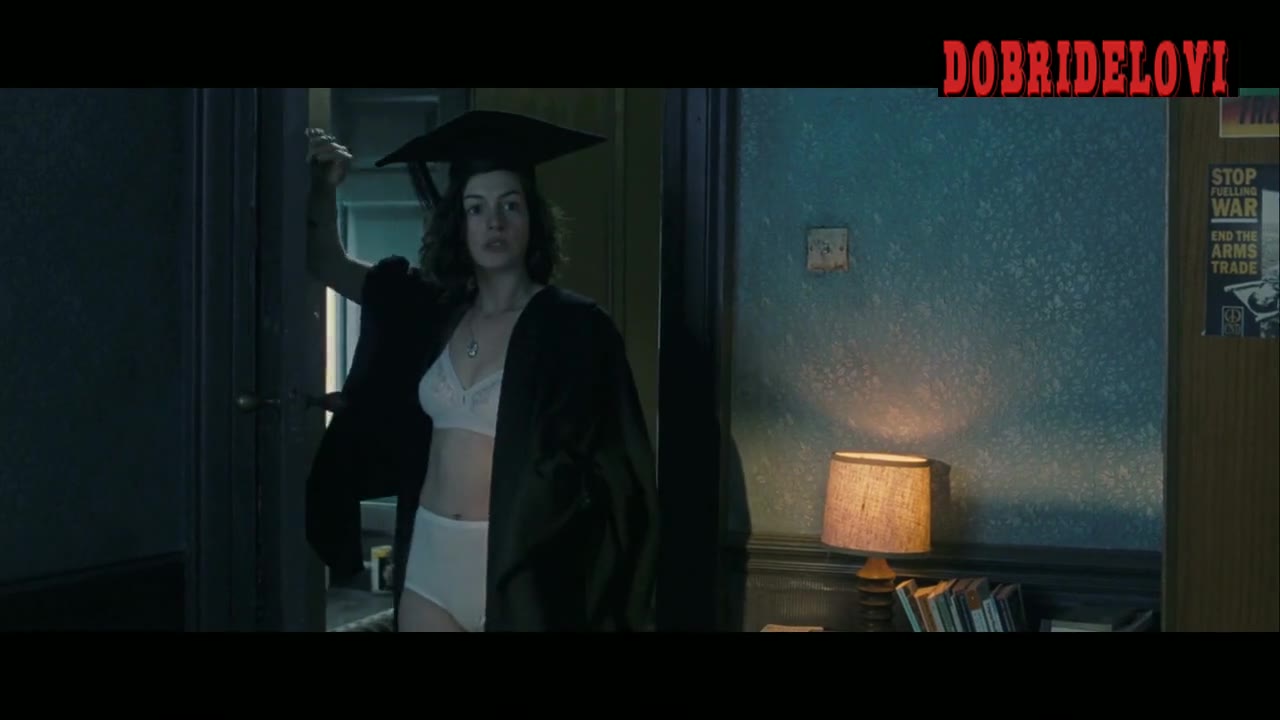 Anne Hathaway white bra scene from One Day