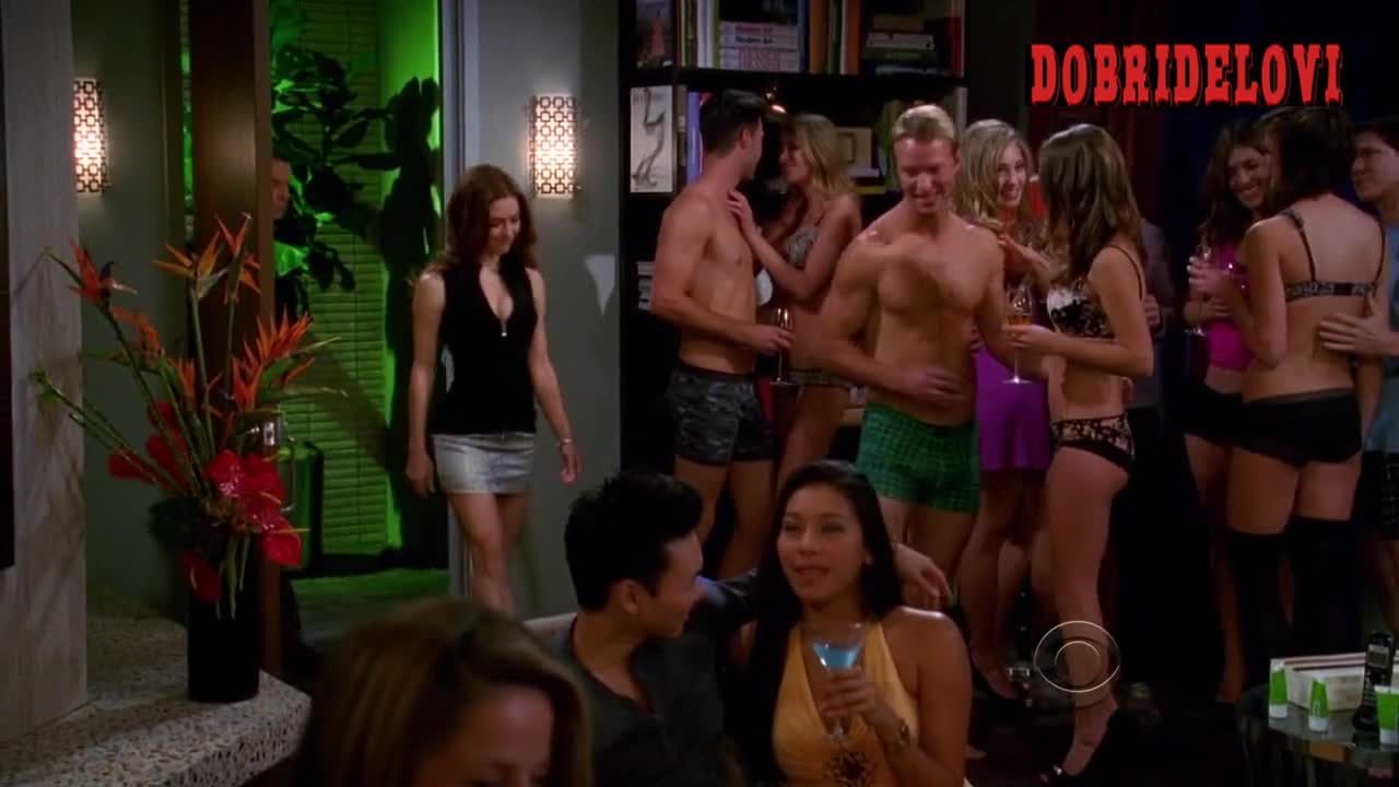 Brooke Lyons sexy in swingers party scene from Two and a Half Man