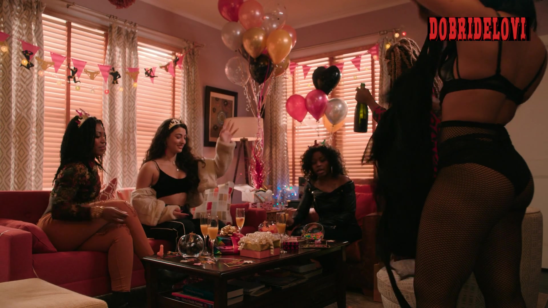 Hannaha Hall sexy in bachelorette party scene from The Chi