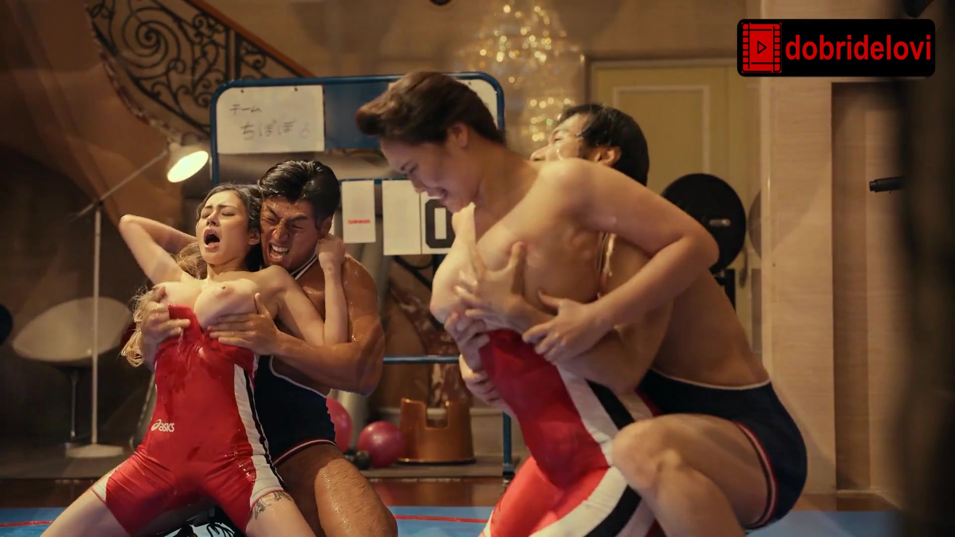 Watch Moemi Katayama wrestling scene from The Naked Director video