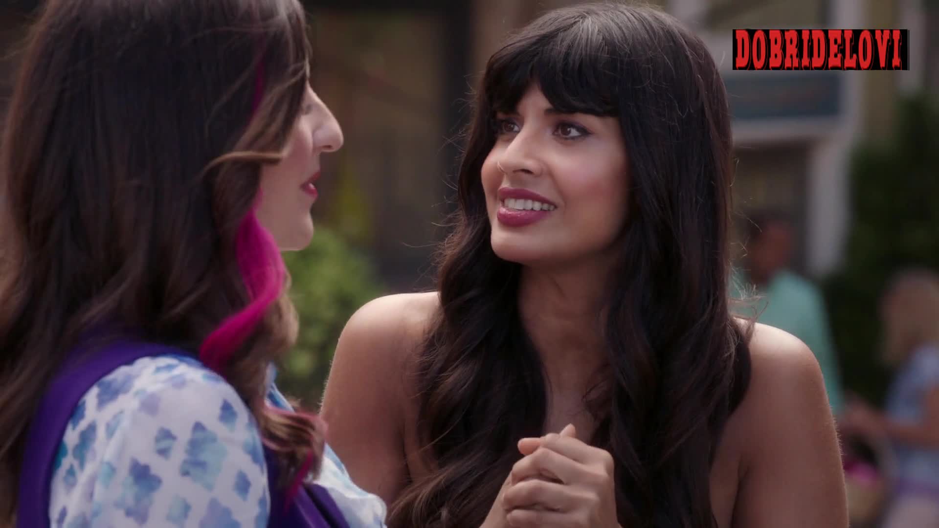 Jameela Jamil sexy dress scene in the Good Place